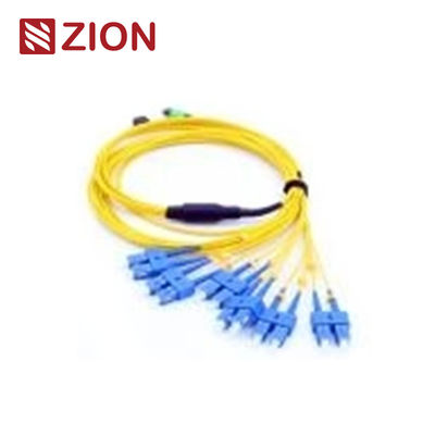 12 Fibers Single Mode MTP-LC 2.0mm Straight Fiber Optic Harness Cable for High-Density Data Centers