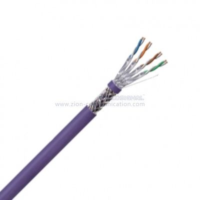 S/FTP CAT 6A Ethernet Cable with LSZH Jacket 23 AWG Solid Bare Copper for 500MHz Bandwidth