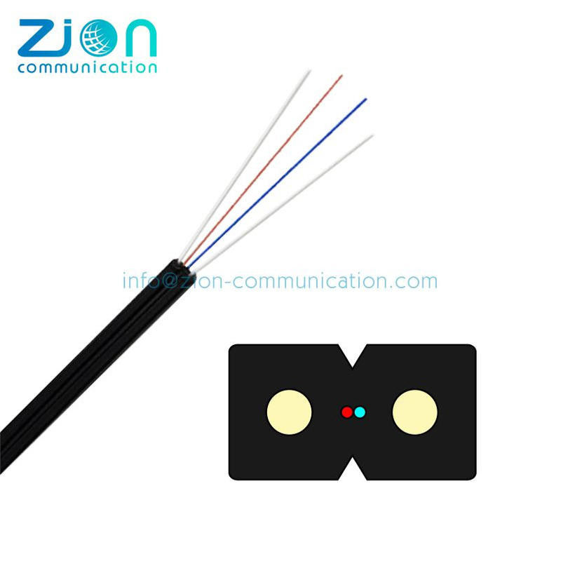 FTTH Drop Cable with FRP or Steel Wire Strength Member and LSZH Sheath for High Crush Resistance